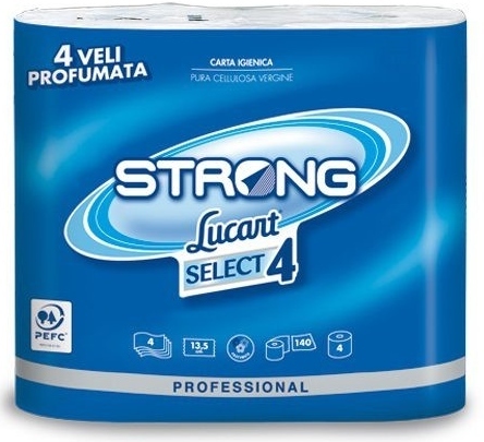 Strong Lucart Select 4 Toilettenpapier 4-lagig 140 Blatt, 56 Rollen