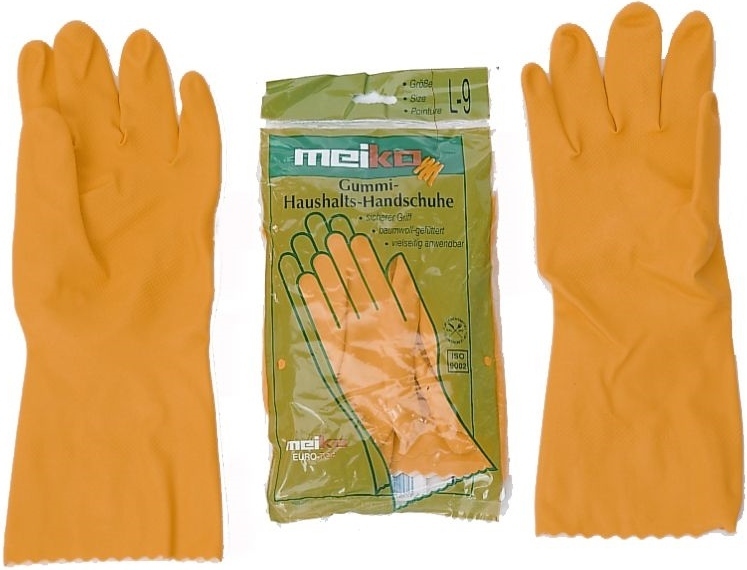XL Gr Meiko Gummi-Handschuhe Haushaltshandschuhe gelb 1 Paar Latex 
