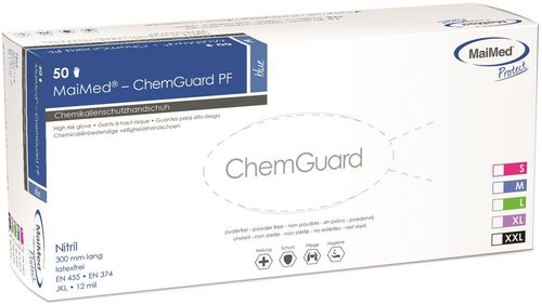 ChemGuard Nitril-Vollschutz-Handschuhe, 50 Stück