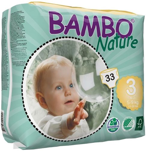 BAMBO Nature Midi Babywindeln Gr. 3 (5 - 9 kg), 6 x 33 Stück