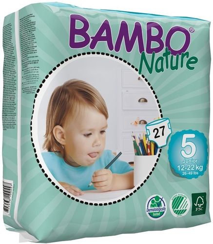 BAMBO Nature Junior Babywindeln Gr. 5 (12 - 22 kg), 6 x 27 Stück