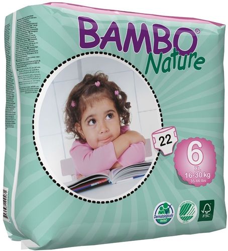 BAMBO Nature XL Babywindeln Gr. 6 (16 - 30 kg), 6 x 22 Stück