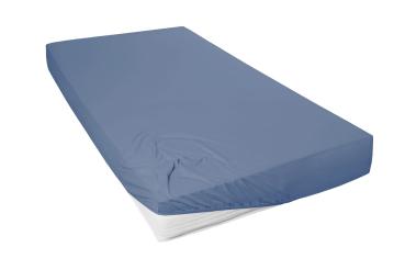 Mako-Feinjersey-Spannbetttuch, blau 360