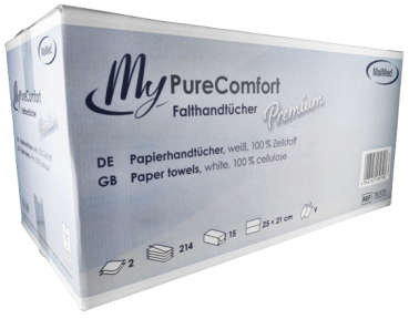 MyPure Comfort Falthandtuchpapier V-Falz weiß, 3210 Stk.