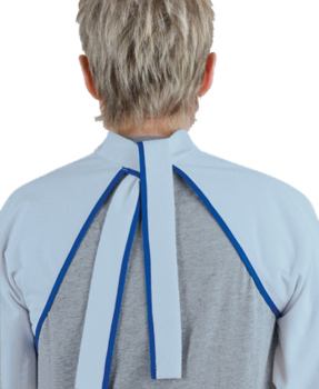 Esslätzchen mit Ärmel und Schlaufe, hellblau