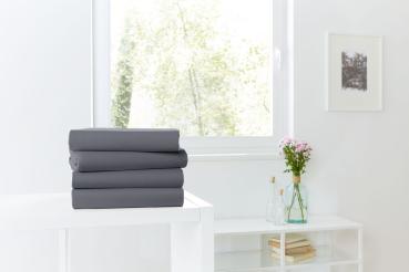Mako-Feinjersey-Spannbetttuch, anthrazit 890