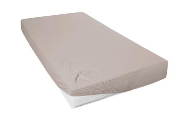 Mako-Feinjersey-Spannbetttuch, kiesel 730