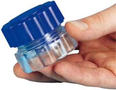 Tablettenmörser mit Vorratsfach, blau