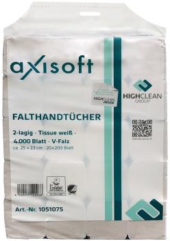 Axisoft Falthandtuchpapier V-Falz weiß, 4000 Stk.