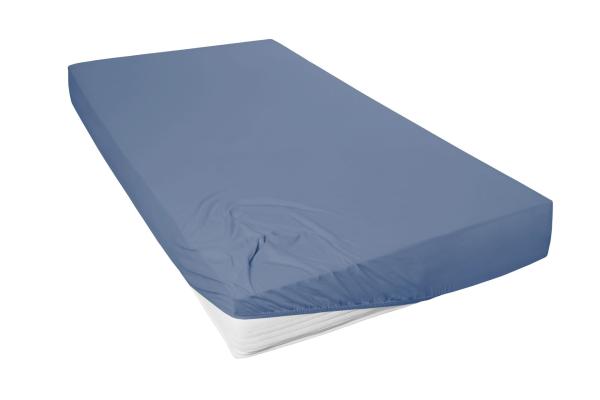 Mako-Feinjersey-Spannbetttuch, blau 360
