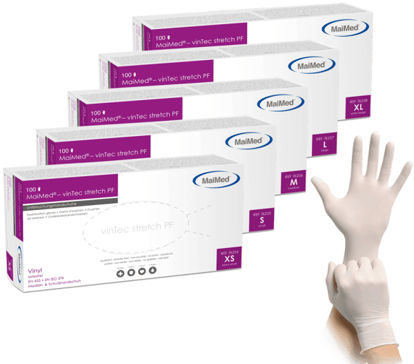 VINTEC Vinyl-Stretch-Einmalhandschuhe, 100 Stk.