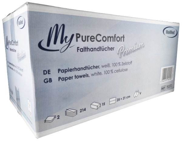 MyPure Comfort Falthandtuchpapier V-Falz weiß, 3210 Stk.