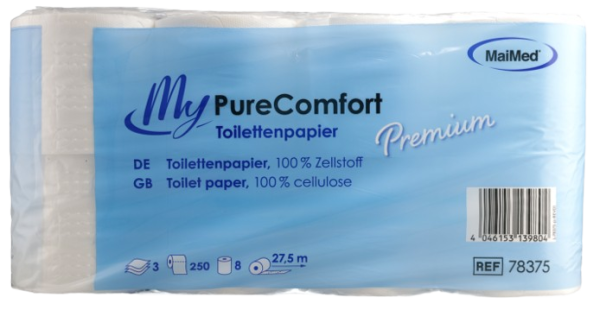 MyPure Comfort Toilettenpapier Premium 3-lagig, 64 Rol.