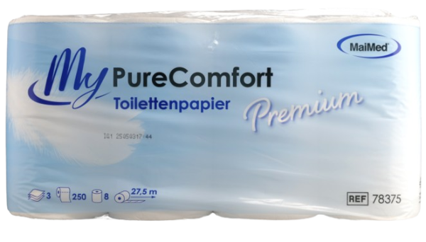 MyPure Comfort Toilettenpapier Premium 3-lagig, 64 Rol.