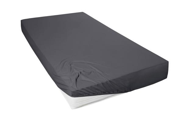 Mako-Feinjersey-Spannbetttuch, anthrazit 890