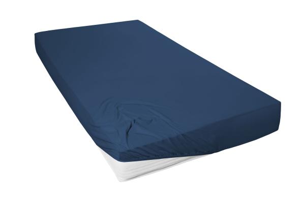 Mako-Feinjersey-Spannbetttuch, marine 375
